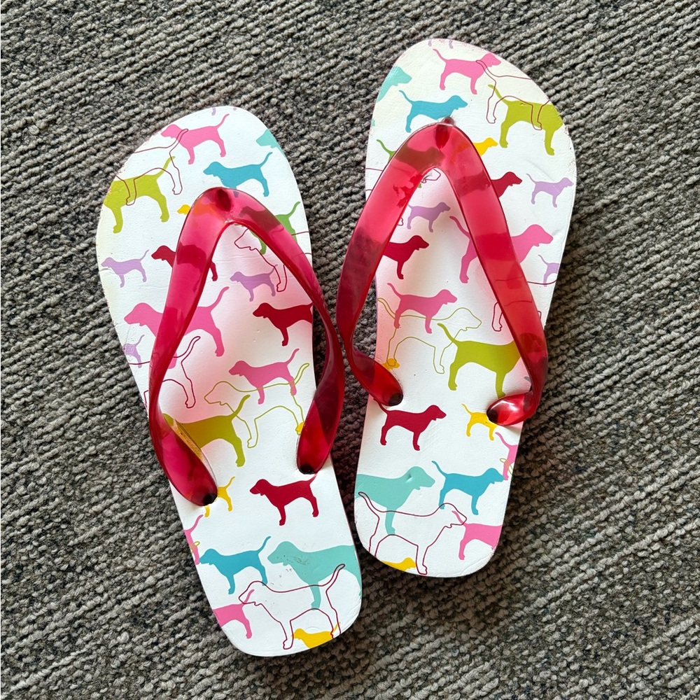Y2K Victoria's Secret PINK Dog Flip Flops HTF